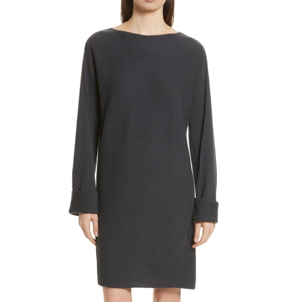 VINCE Twisted Seam Wool & Cashmere Sweater Dress In Slate Grey